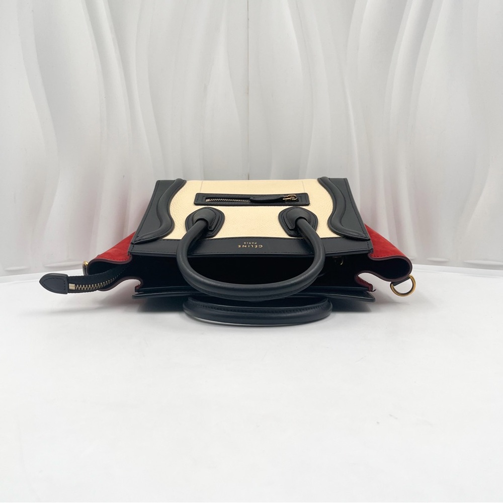 CELINE Nano Luggage Bag Tri-Color Leather & Suede - Picture 8 of 16